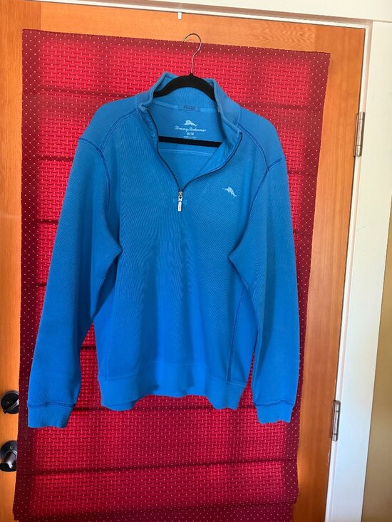 Tommy Bahama Other - Tommy Bahama Mens Med Blue 100% Cotton Quarter Zip Pullover